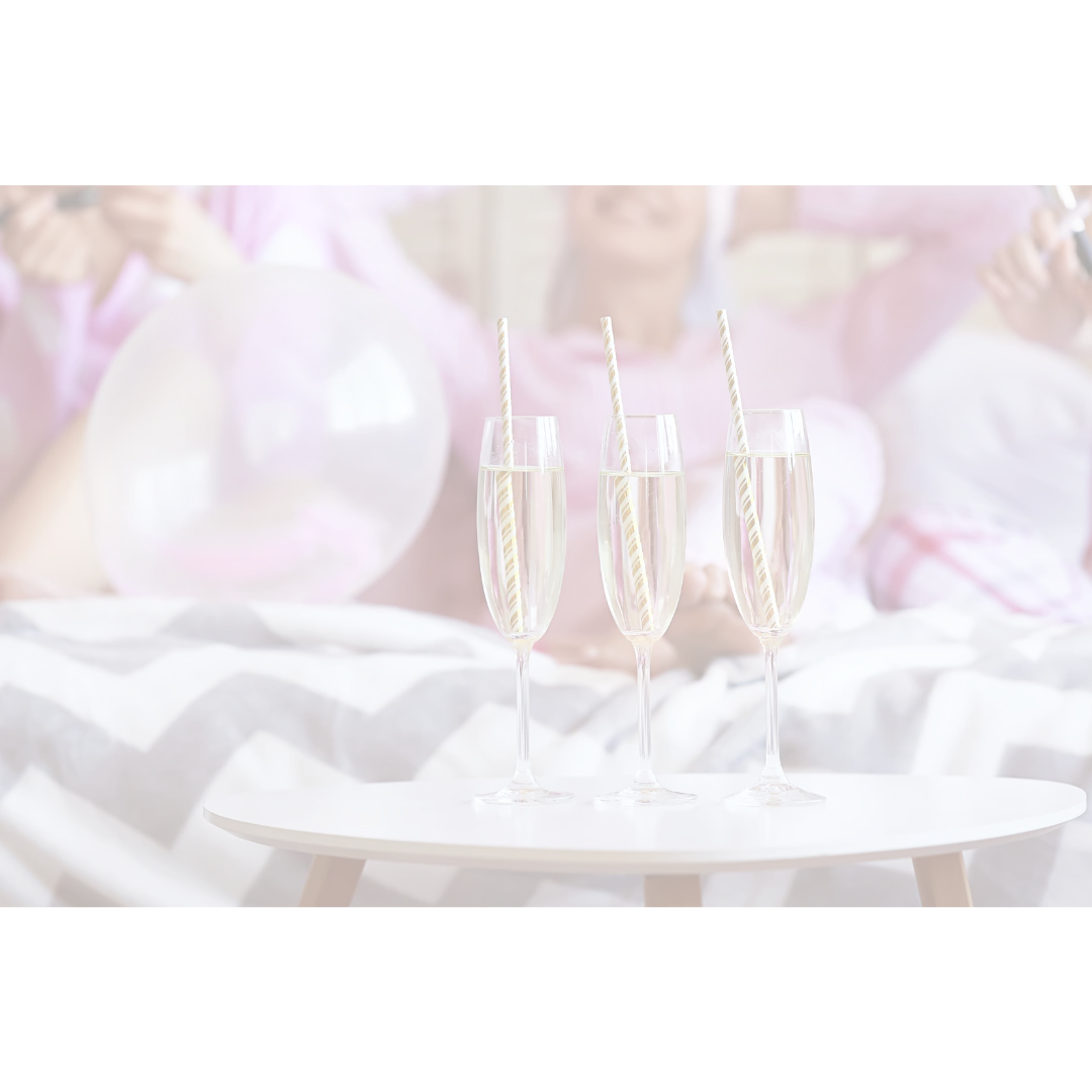 Hen do, hen party, hen weekend - Jolie Fete UK party supplies and gifts - Hen party scene with champagne glasses