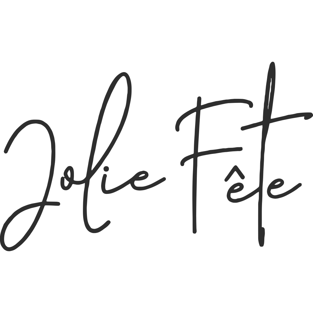Jolie Fete party supplies and gifts logo black text