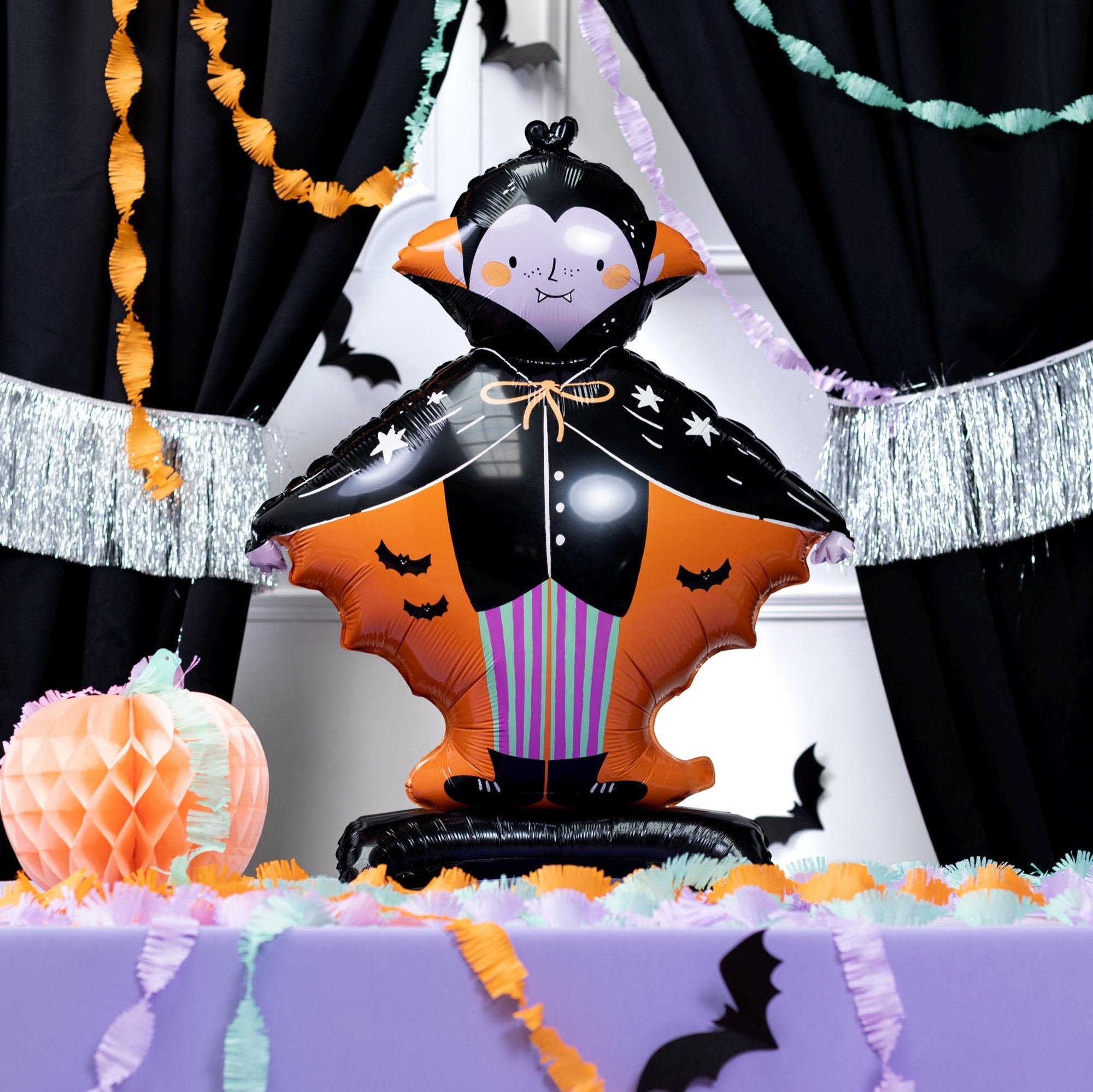 Dracula Standing Foil Balloon - Kids Halloween Vampire Balloon - Party Deco