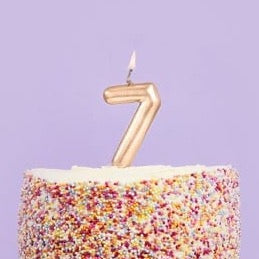 Gold Number 7 Candle - Seven Birthday Cake Candle - Age Candles - Gold Party Decorations