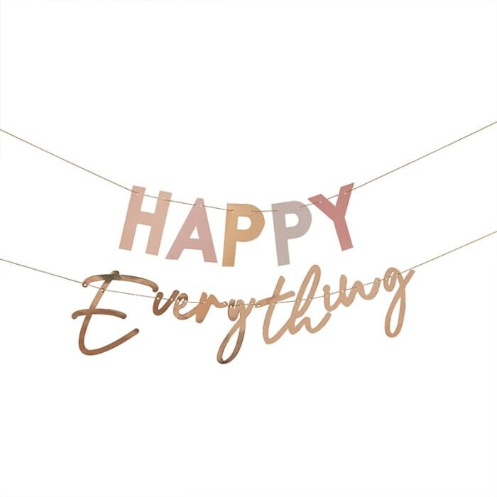 Happy Everything Bunting - Pastel & Gold Birthday Party Garland - Party Decorations - Birthday Banner - Happy Birthday Sign