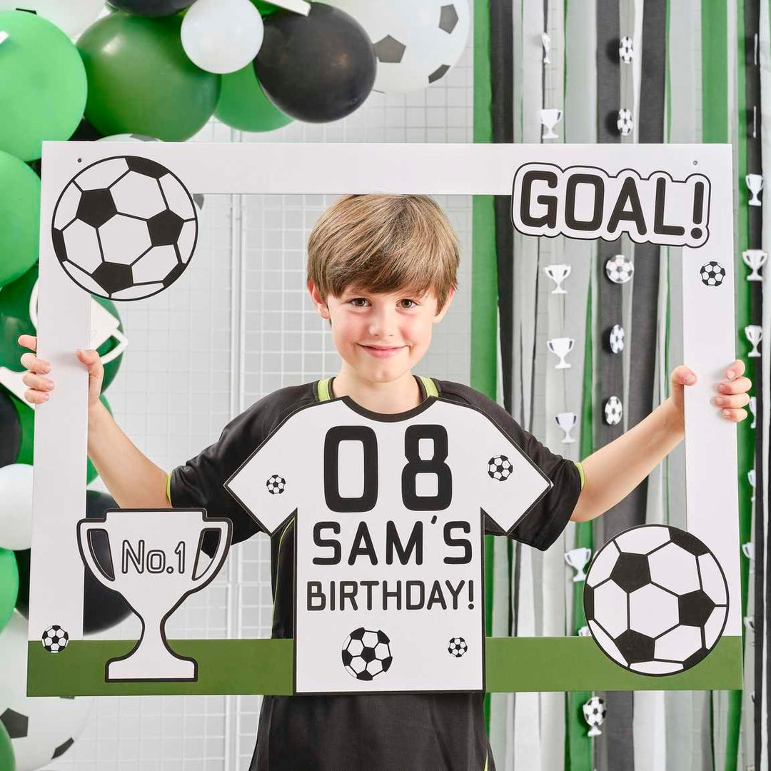 Football Party Game - Customisable Football Photo Booth Frame - Children's Kids Sports Party Decorations - Soccer Party Supplies -Photo Prop