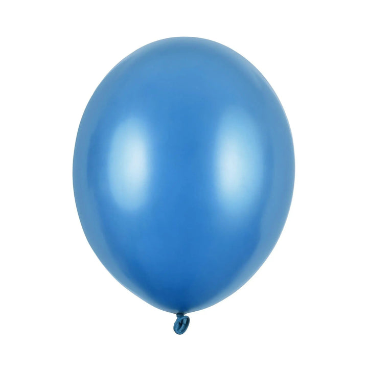 10 x Metallic Blue 12" Strong Round Latex Balloons - Caribbean Blue Colour - Shiny Finish - Birthday Party Balloons - Baby Shower Balloons - Jolie Fete UK