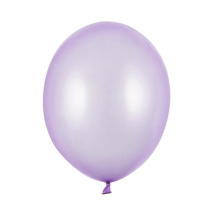10 x Metallic Lilac 12" Strong Round Latex Balloons - Wisteria Colour - Shiny Finish -Birthday Party Balloons - Tea Party Decorations - Jolie Fete UK