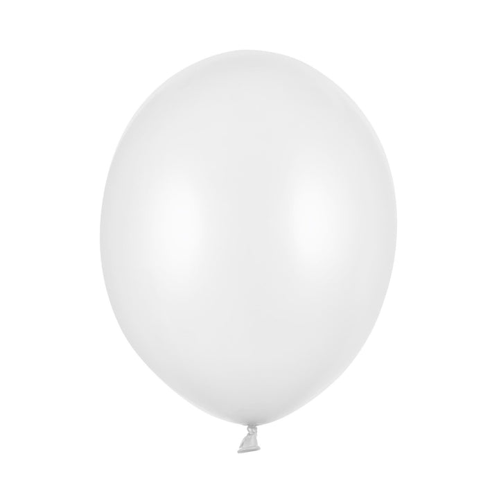 10 x Metallic White 12" Strong Round Latex Balloons - Pure White Colour - Shiny Finish - Birthday Party Balloons - Wedding Decorations - Jolie Fete UK