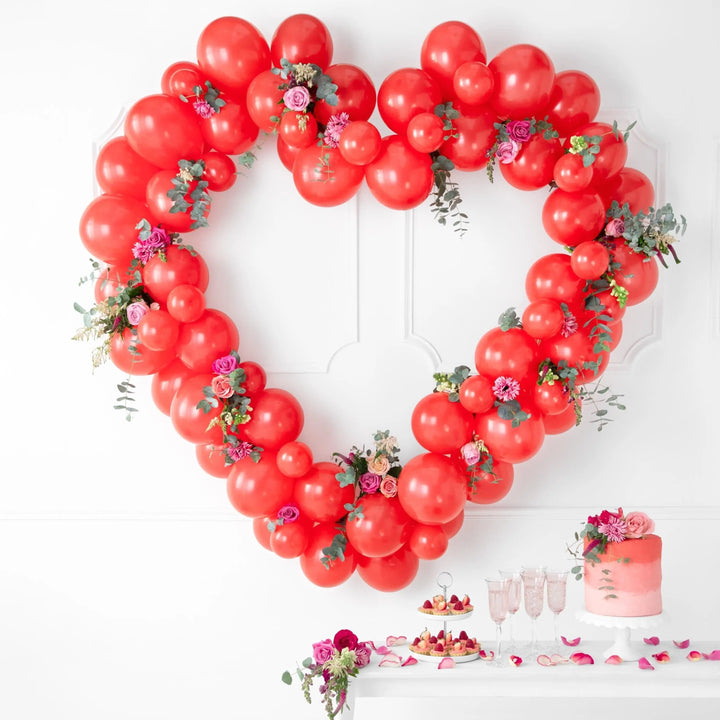 10 x Pastel Red 12" Strong Round Latex Balloons - Poppy Red Colour - Matt Finish -Valentine's Day Balloons-Christmas Balloons-Birthday Party - Jolie Fete UK