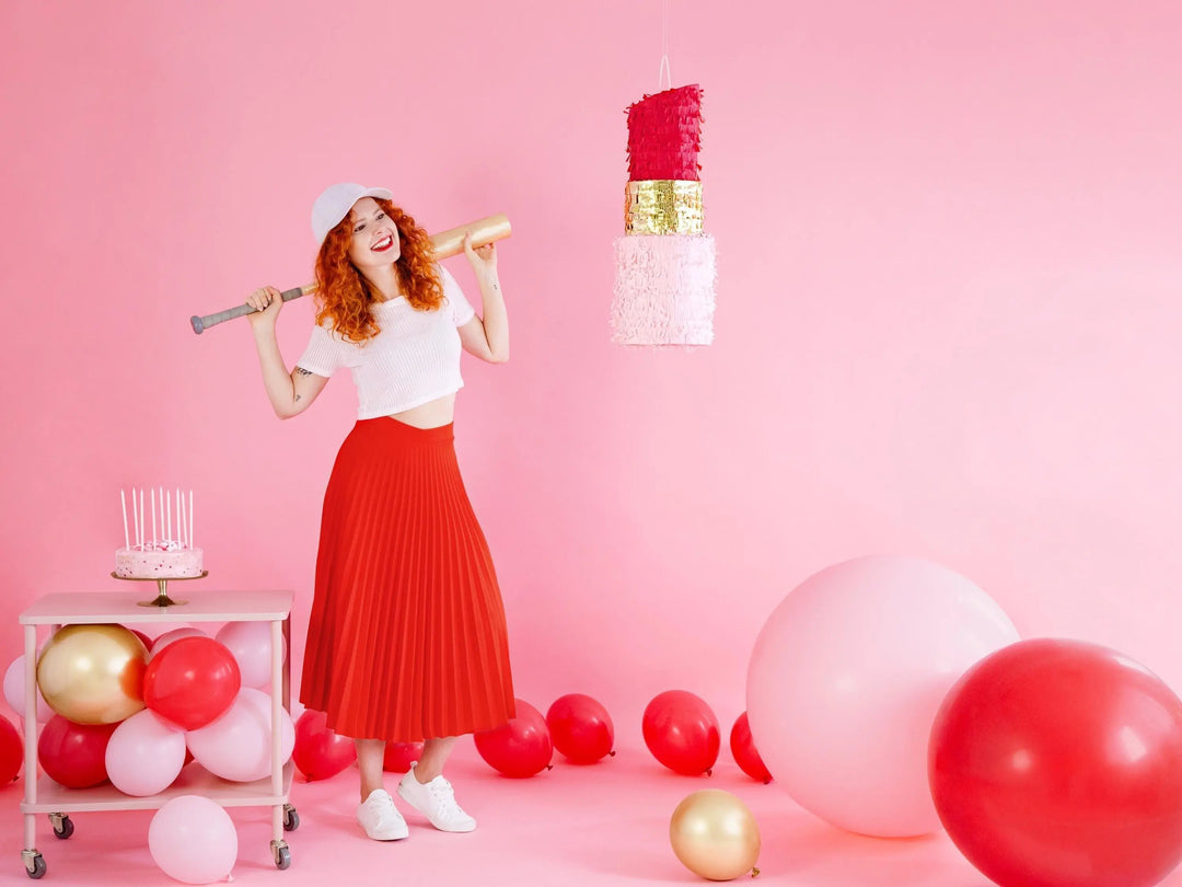 10 x Pastel Red 12" Strong Round Latex Balloons - Poppy Red Colour - Matt Finish -Valentine's Day Balloons-Christmas Balloons-Birthday Party - Jolie Fete UK