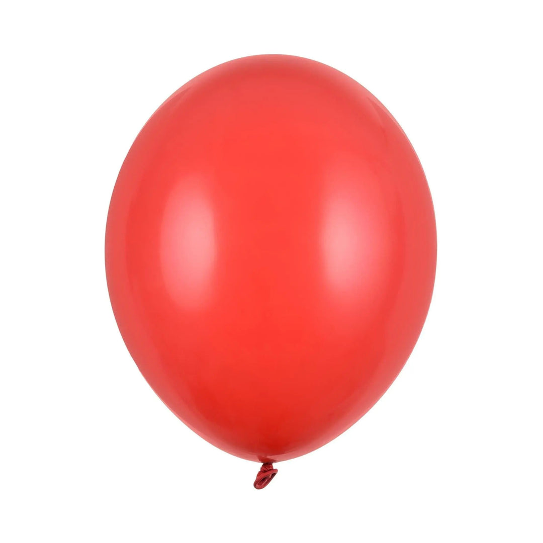 10 x Pastel Red 12" Strong Round Latex Balloons - Poppy Red Colour - Matt Finish -Valentine's Day Balloons-Christmas Balloons-Birthday Party - Jolie Fete UK