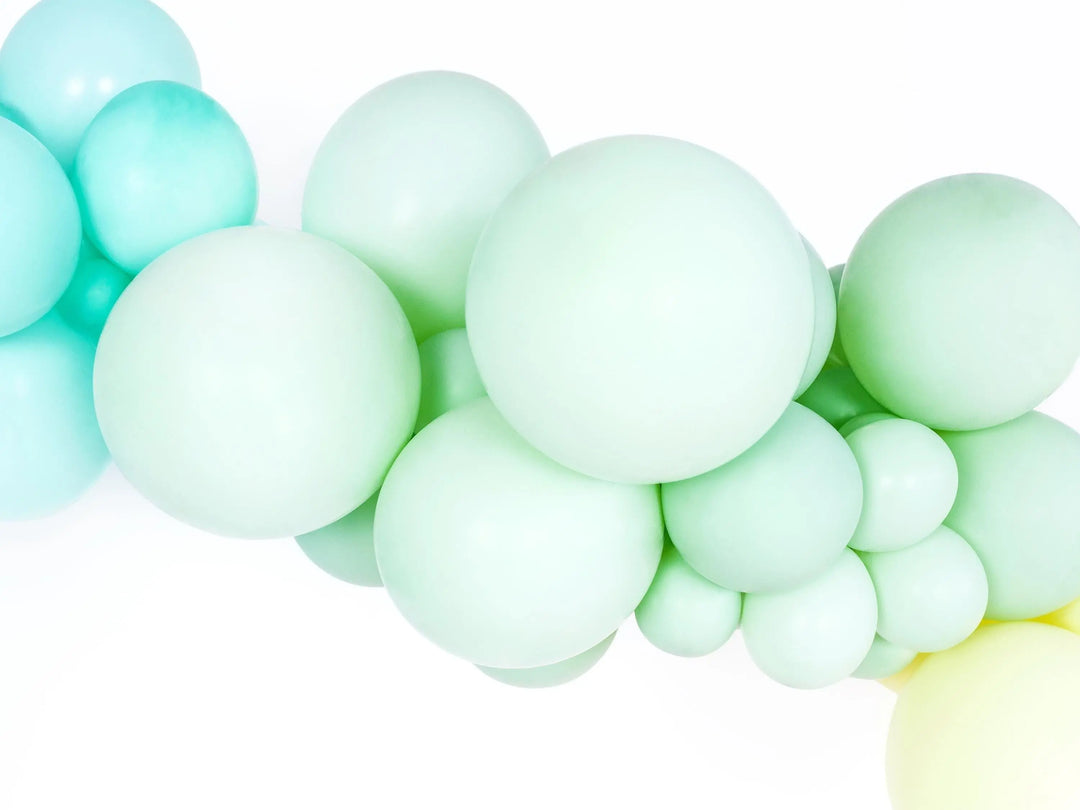 10 x Pistachio Green 12" Strong Round Latex Balloons - Pastel Green Matt Finish - Dinosaur Birthday Party Balloons - Football Pitch Balloons - Jolie Fete UK