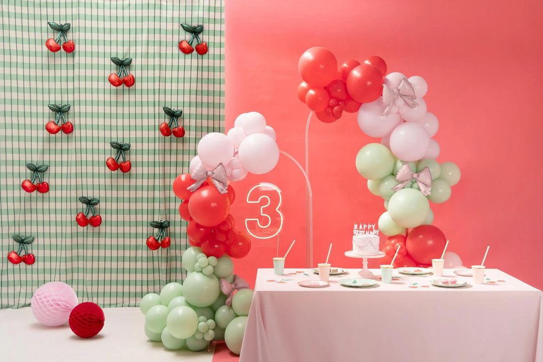 3 x Cherry Balloons - Red Cherries Foil Balloons - Air Or Helium Fill - Kids Birthday Balloons - Food Balloons - Fruit Balloons - Jolie Fete UK
