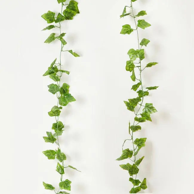 Artificial Ivy Garland 2m - Faux Green Foliage Vine - Wedding Party Table Decoration - Greenery Backdrop Trail - Princess Party Bunting - Jolie Fete UK