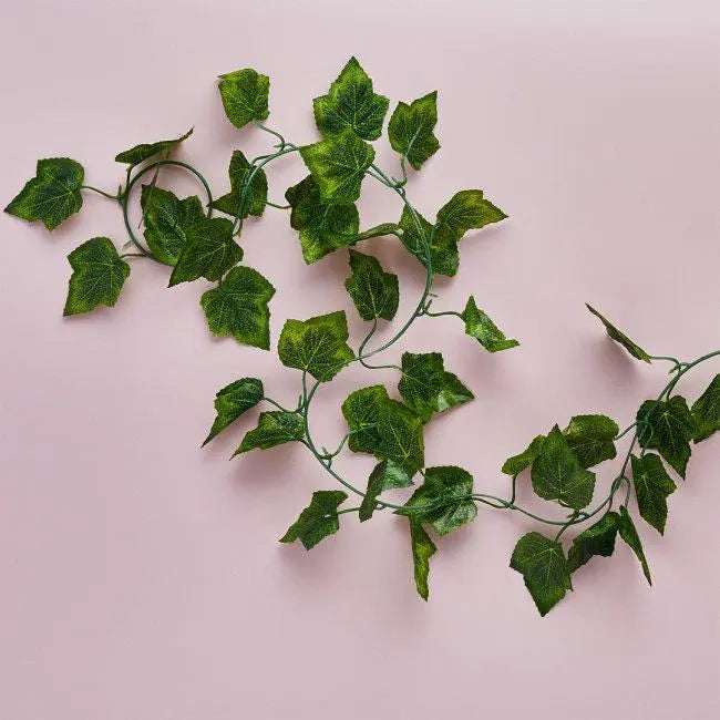 Artificial Ivy Garland 2m - Faux Green Foliage Vine - Wedding Party Table Decoration - Greenery Backdrop Trail - Princess Party Bunting - Jolie Fete UK