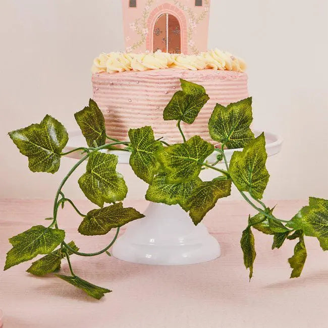 Artificial Ivy Garland 2m - Faux Green Foliage Vine - Wedding Party Table Decoration - Greenery Backdrop Trail - Princess Party Bunting - Jolie Fete UK