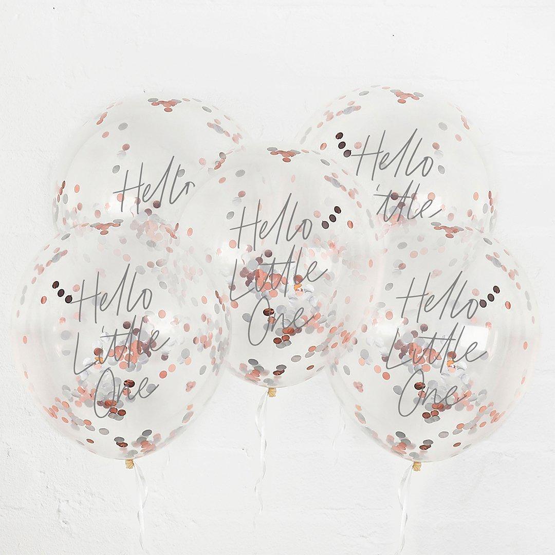 Baby Shower Paper Cups - Stork & Polka Dot Party Tableware - Gender Neutral Grey And Rose Gold - Pack Of 10 - Jolie Fete UK