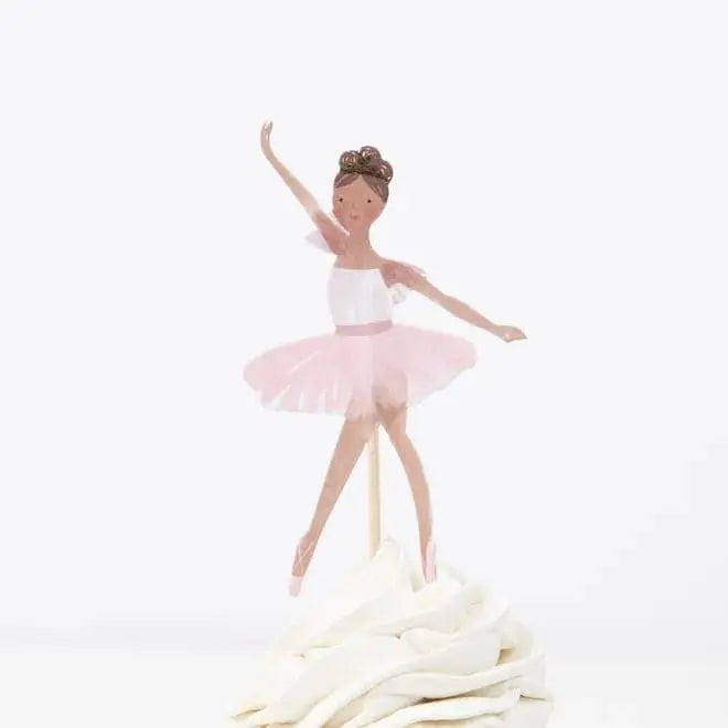 Ballerina Party Cupcake Toppers - Kids Ballet Dancer Cake Decorations & Cases - Children's Birthday - Ballerina Party Supplies - Pack Of 24 - Jolie Fete UK