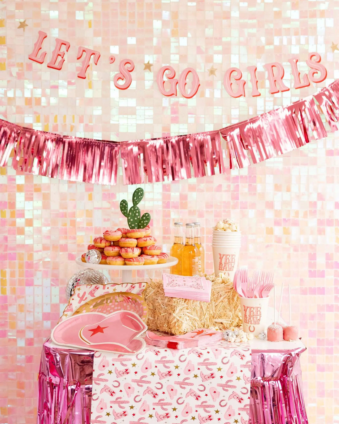Bandana Cocktail Napkins - Pink Cowgirl Party Napkins - Western Paper Napkins - Last Rodeo Hen - Cowgal Birthday Collection - Pack of 24 - Jolie Fete UK
