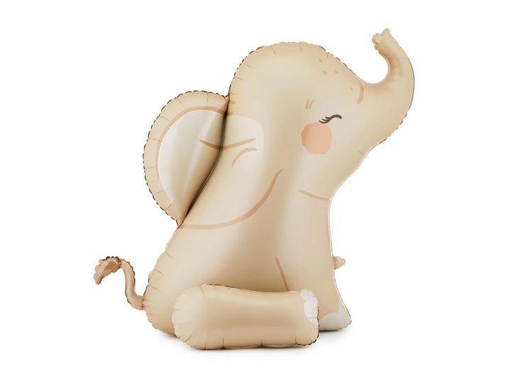 Baby Elephant Balloon - Neutral Baby Shower Decorations - Safari Animal Foil Balloon - Beige Gender Neutral Party Decor - Jolie Fete UK