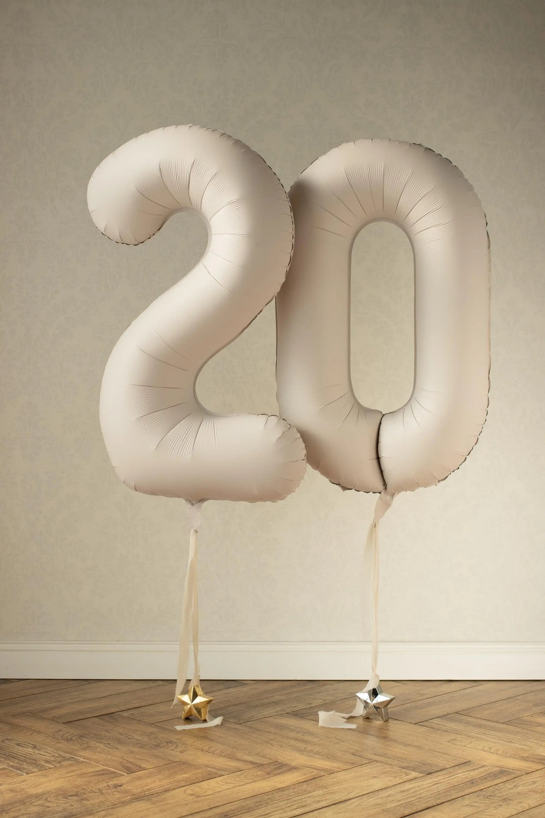 Beige Number 0 Balloon 86cm / 34" - Large Matt Light Beige Foil Digit - 10th Cream Birthday Balloon - Milestone - Anniversary Party Supplies - Jolie Fete UK