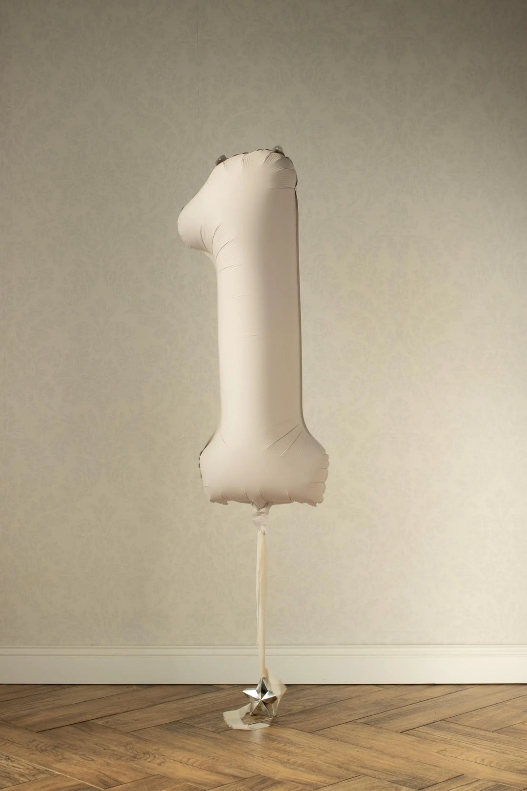 Beige Number 1 Balloon 86cm / 34" - Large Matt Light Beige Foil Mylar Digit - 21st Cream Birthday Balloon - 1st - Anniversary Party Supplies - Jolie Fete UK