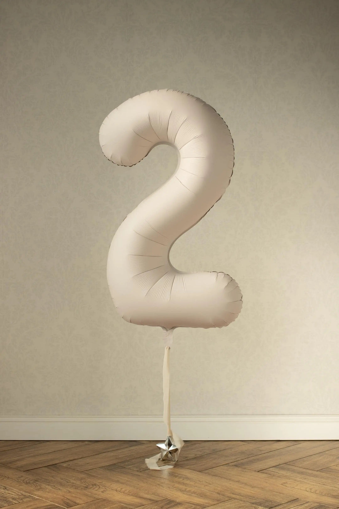 Beige Number 2 Balloon 86cm / 34" - Large Matt Light Beige Foil Mylar Digit - 21st Cream Birthday Balloon - 2nd - Anniversary Party Supplies - Jolie Fete UK