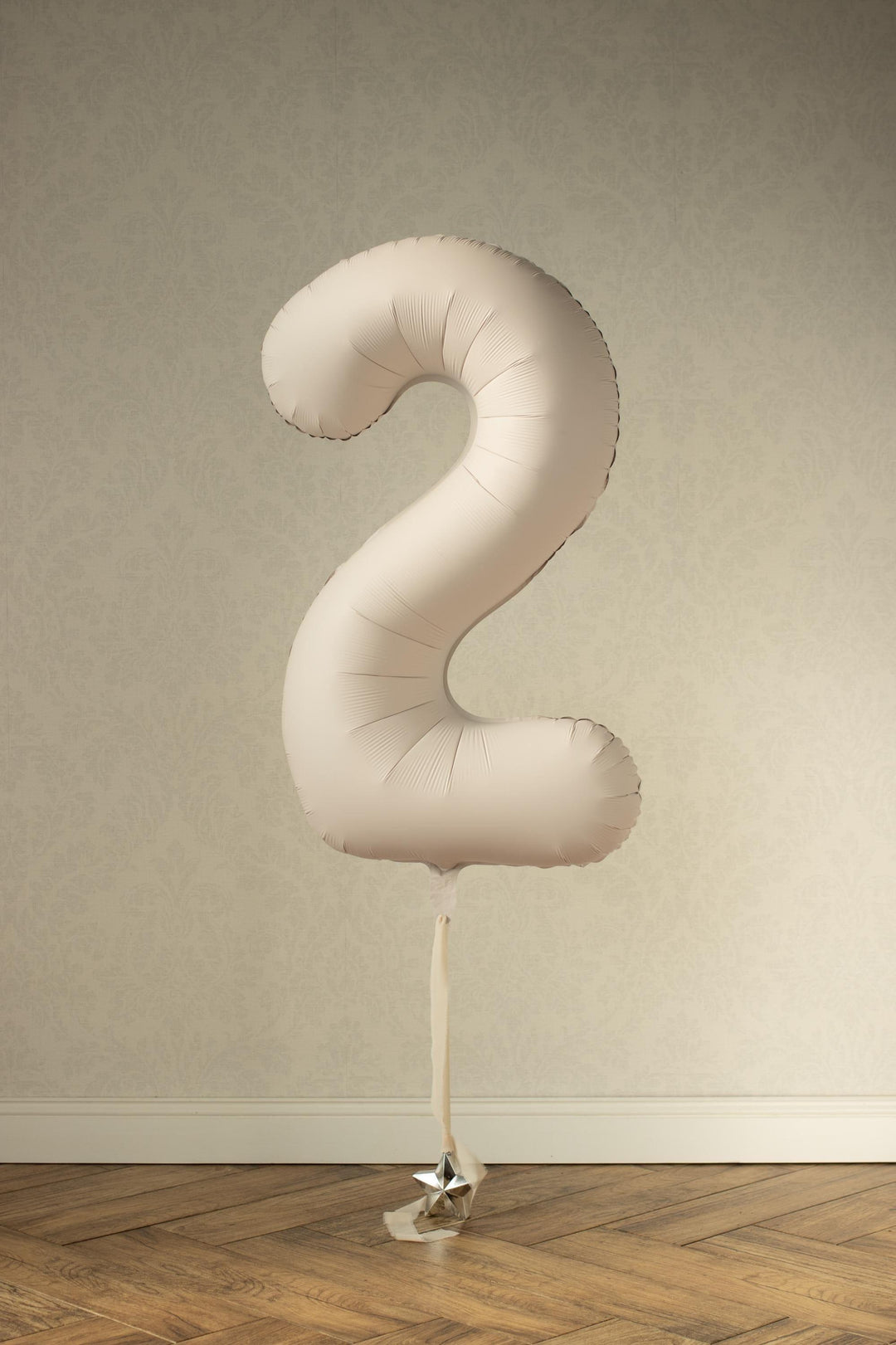 Beige Number 2 Balloon 86cm / 34" - Large Matt Light Beige Foil Mylar Digit - 21st Cream Birthday Balloon - 2nd - Anniversary Party Supplies - Jolie Fete UK