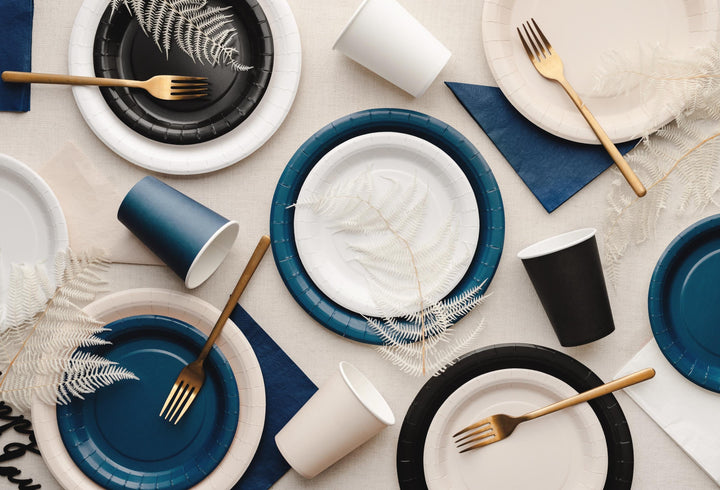 Beige Paper Cups 250ml - Neutral Disposable Party Drinkware - Minimalist Boho Birthday Supplies - Baby Shower - Earth Tone Cups - Pack of 6 - Jolie Fete UK