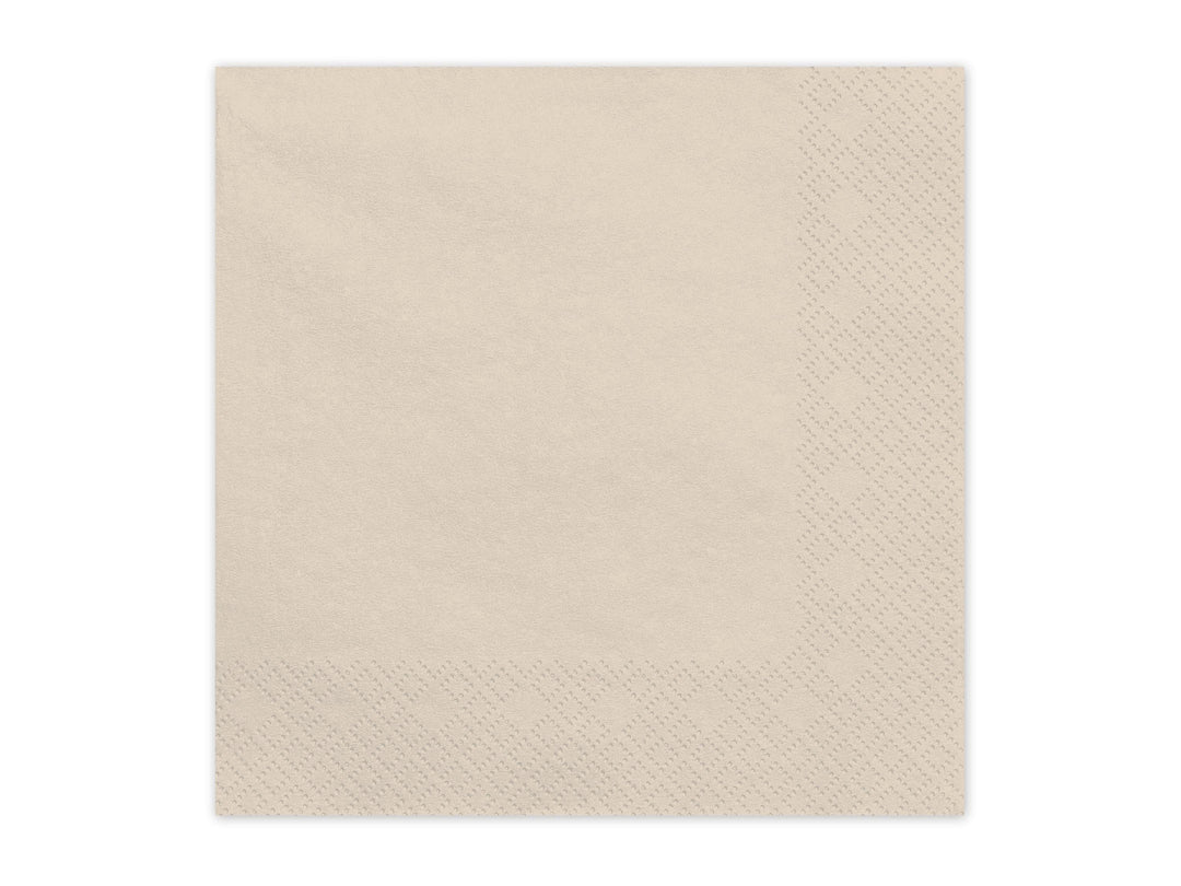 Beige Paper Napkins - Cream Dinner Napkins - Adult Birthday - Baby Shower Napkins - Neutral Party Decor - Pack of 20 - Jolie Fete UK