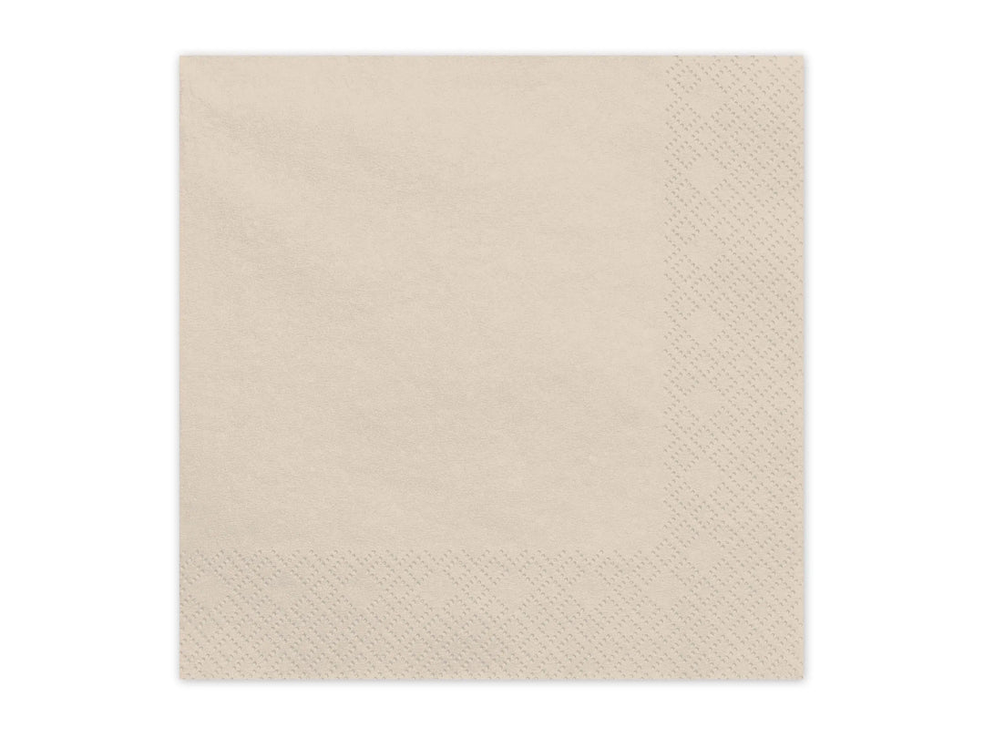 Beige Paper Napkins - Cream Dinner Napkins - Adult Birthday - Baby Shower Napkins - Neutral Party Decor - Pack of 20 - Jolie Fete UK