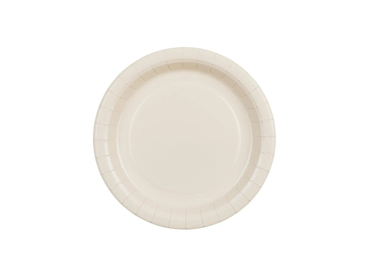Beige Paper Plates 18cm - Cream Small Party Plates - Dessert Plates - Kids Birthday - Baby Shower Tableware - Pack of 6 - Jolie Fete UK