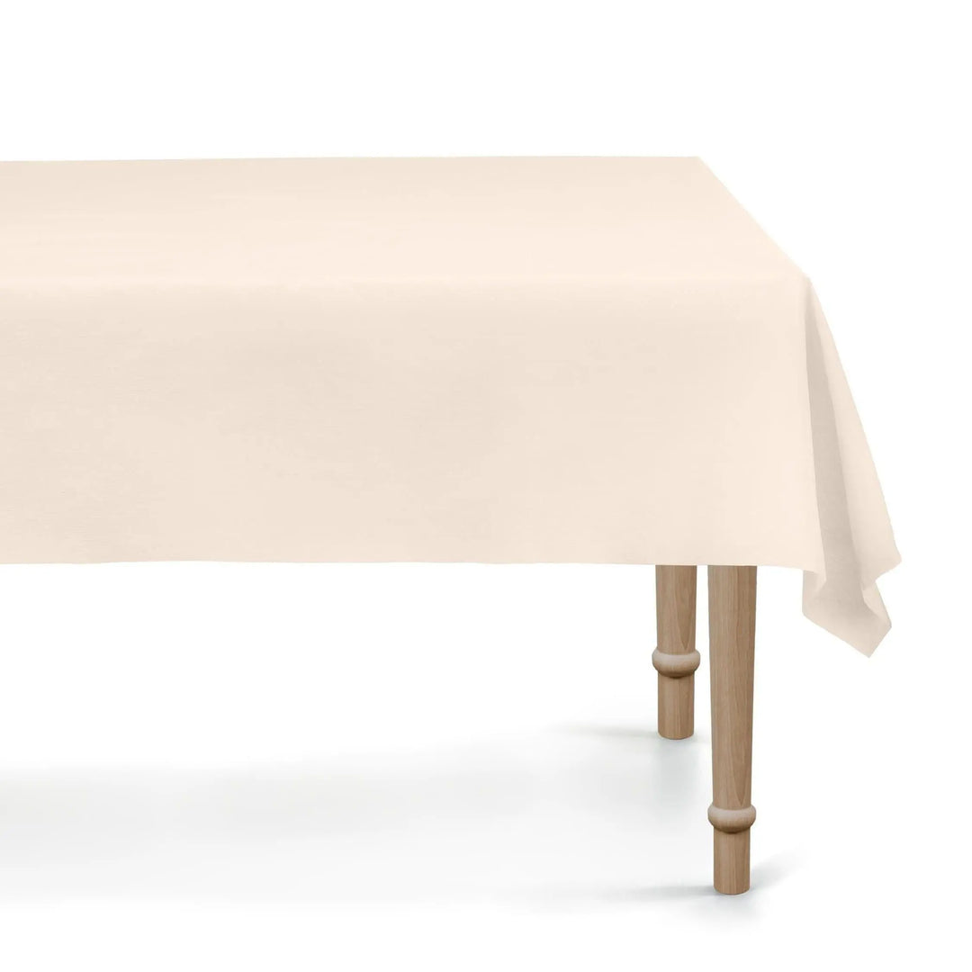 Beige Tablecloth 137 x 183 cm - Large Rectangular Cream Table Cover - Durable Synthetic Party Tablecloth - Baby Shower - Birthday Party - Jolie Fete UK