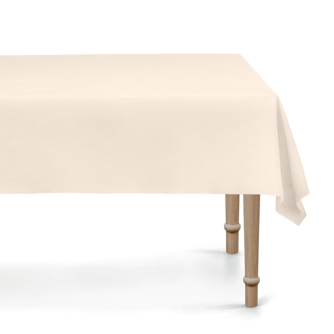 Beige Tablecloth 137 x 183 cm - Large Rectangular Cream Table Cover - Durable Synthetic Party Tablecloth - Baby Shower - Birthday Party - Jolie Fete UK