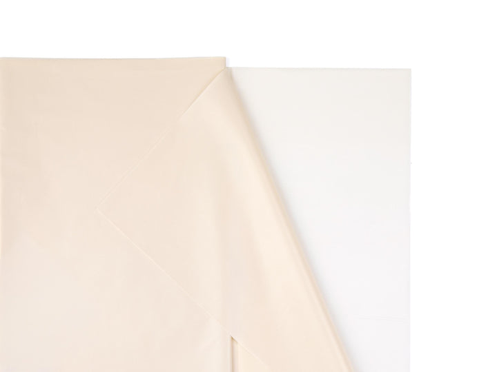 Beige Tablecloth 137 x 183 cm - Large Rectangular Cream Table Cover - Durable Synthetic Party Tablecloth - Baby Shower - Birthday Party - Jolie Fete UK