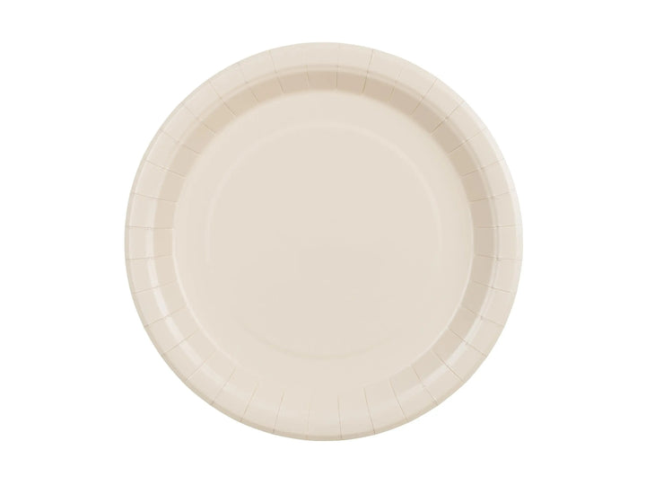 Beige Paper Plates - Round Neutral Party Tableware - 23cm - Neutral Baby Shower Plates - Minimalist Birthday Decor - Pack of 6 - Jolie Fete UK