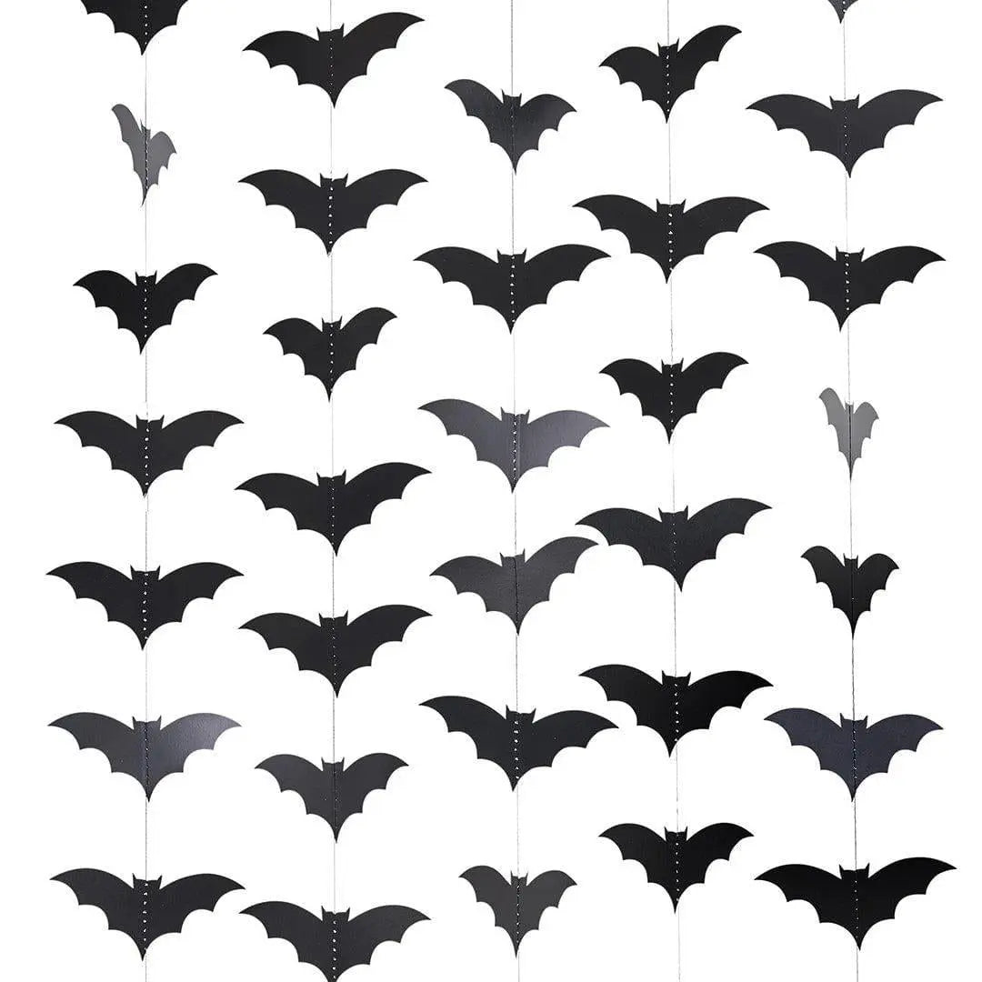 Black Bat Backdrop - Halloween Backdrop - Card Bats - Black Bats - Halloween Party Decorations - Creepy Chic Halloween - 20m - Jolie Fete UK