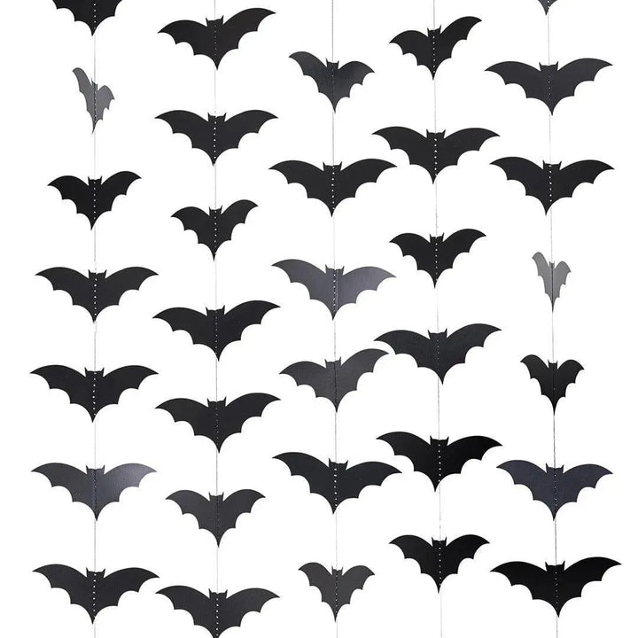 Black Bat Backdrop - Halloween Backdrop - Card Bats - Black Bats - Halloween Party Decorations - Creepy Chic Halloween - 20m - Jolie Fete UK