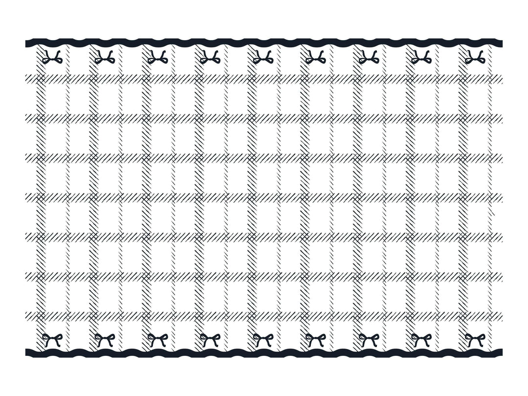 Black Bow Tablecloth - Cream & Black Disposable Table Cover - 180cm x 120cm - Elegant Coquette Style - Monochrome Birthday Party Decor - Jolie Fete UK