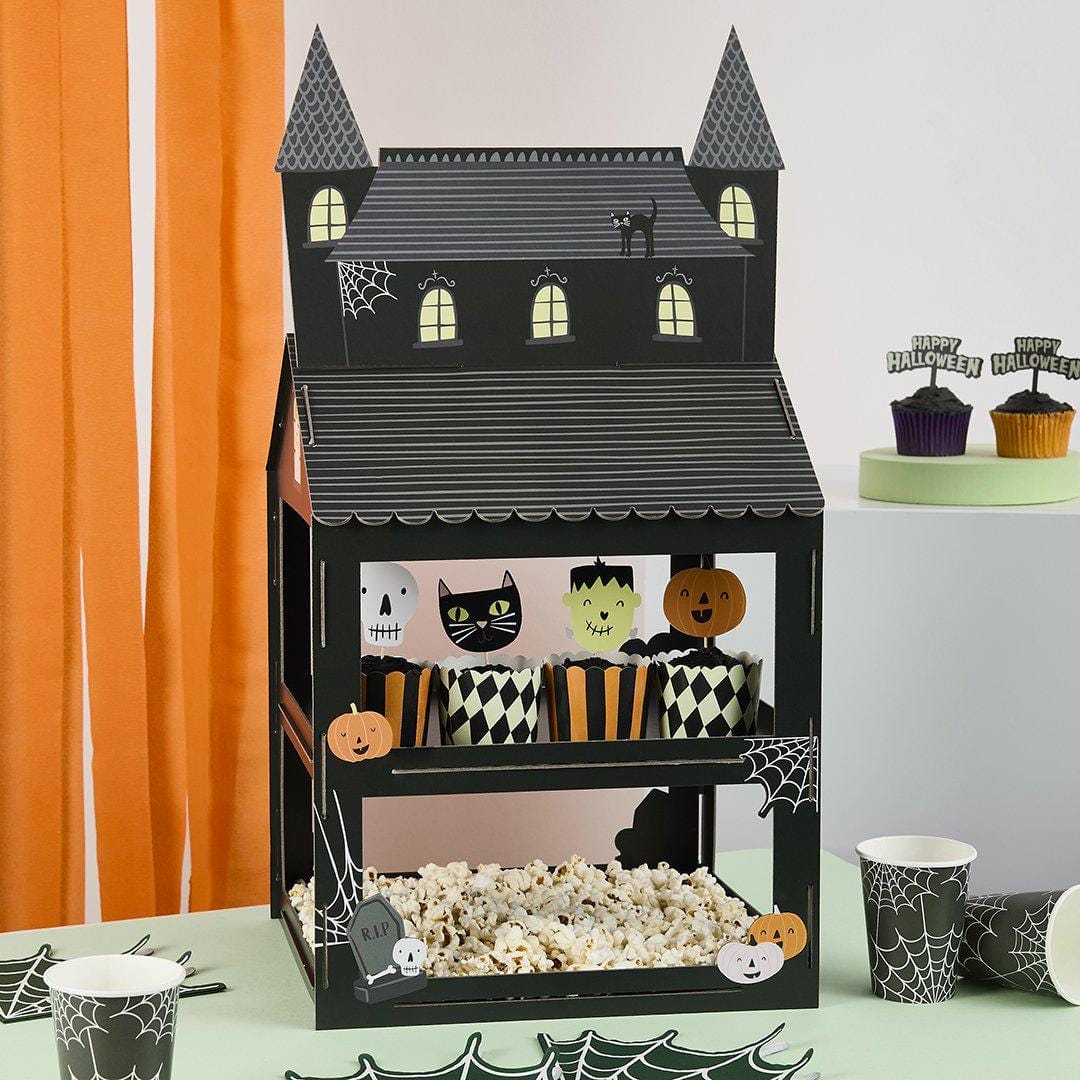 Halloween Treat Stand - Black Haunted House Cake & Treat Stand - Halloween Party Decorations - Halloween Table - Retro Halloween - Jolie Fete UK