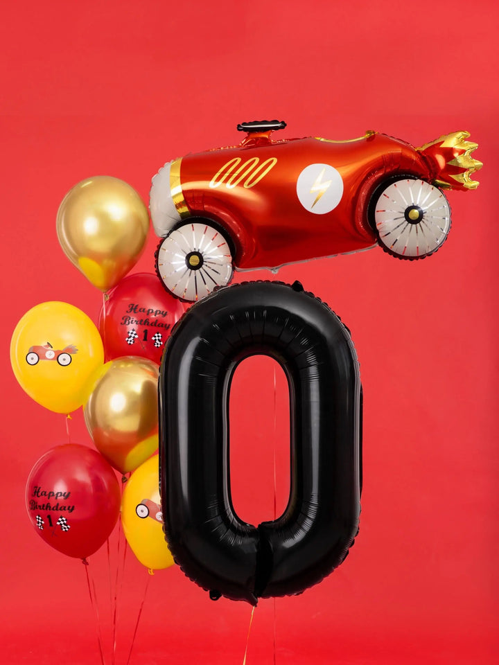 Black Number 0 Balloon 86cm / 34" - Large Matt Black Foil Mylar Digit - 0 Birthday Balloon - 10th - 10 Milestones-Anniversary Party Supplies - Jolie Fete UK