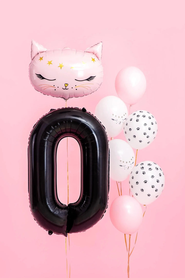Black Number 0 Balloon 86cm / 34" - Large Matt Black Foil Mylar Digit - 0 Birthday Balloon - 10th - 10 Milestones-Anniversary Party Supplies - Jolie Fete UK