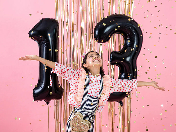 Black Number 3 Balloon 86cm / 34" - Large Matt Black Foil Mylar Digit - 30th Birthday Balloon - 3rd - Anniversary Party Supplies - Jolie Fete UK