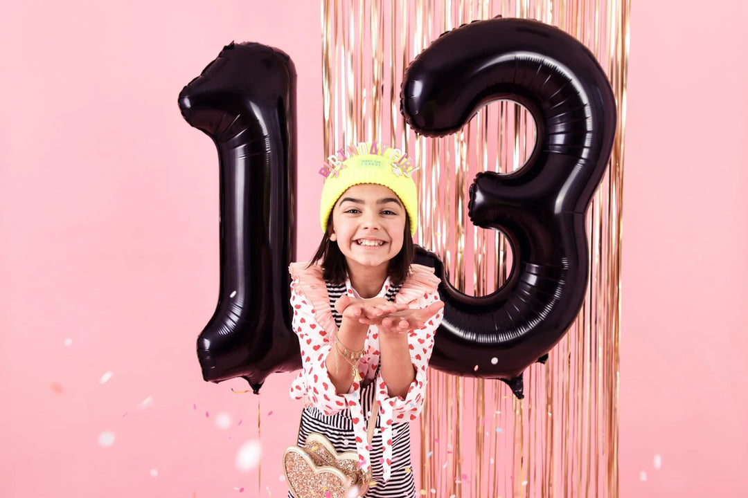 Black Number 3 Balloon 86cm / 34" - Large Matt Black Foil Mylar Digit - 30th Birthday Balloon - 3rd - Anniversary Party Supplies - Jolie Fete UK