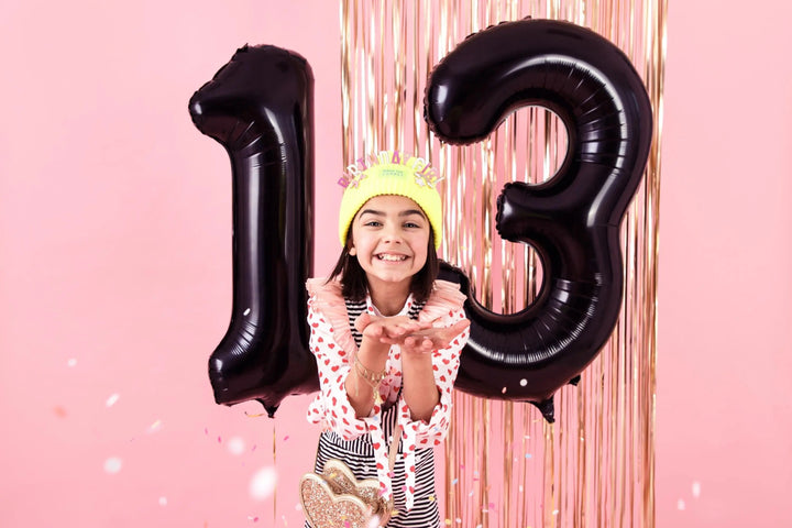 Black Number 3 Balloon 86cm / 34" - Large Matt Black Foil Mylar Digit - 30th Birthday Balloon - 3rd - Anniversary Party Supplies - Jolie Fete UK