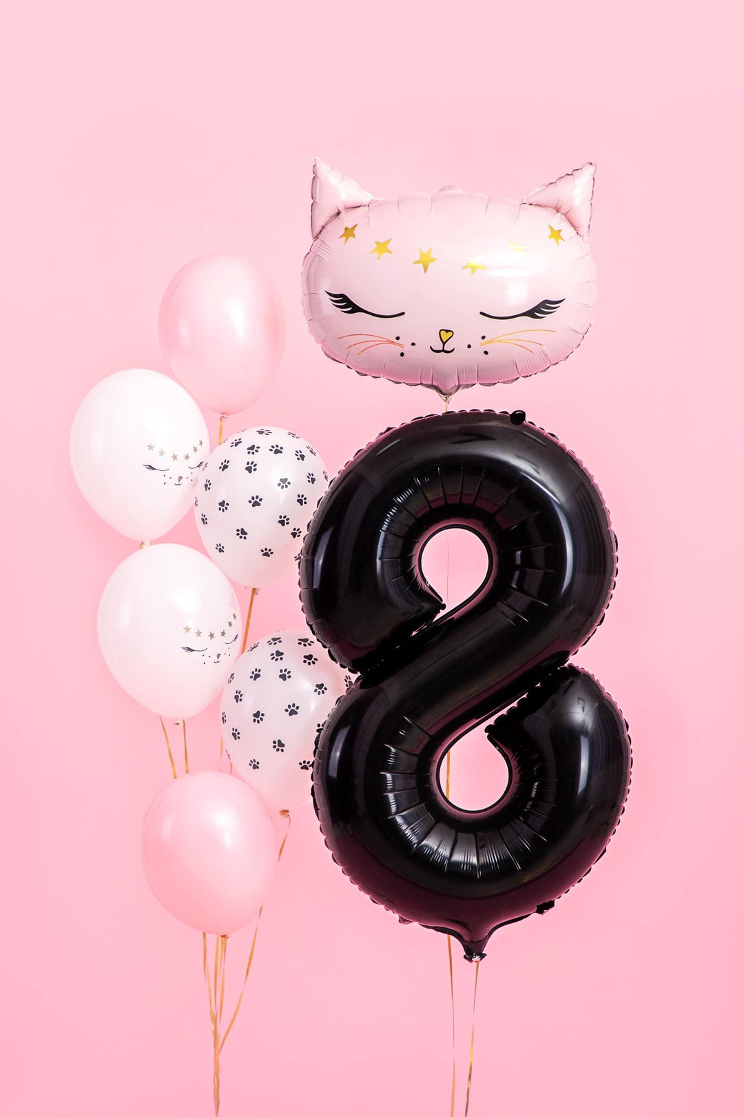 Black Number 8 Balloon 86cm / 34" - Large Matt Black Foil Mylar Digit - 80th Birthday Balloon - 8th - Anniversary Party Supplies - Jolie Fete UK