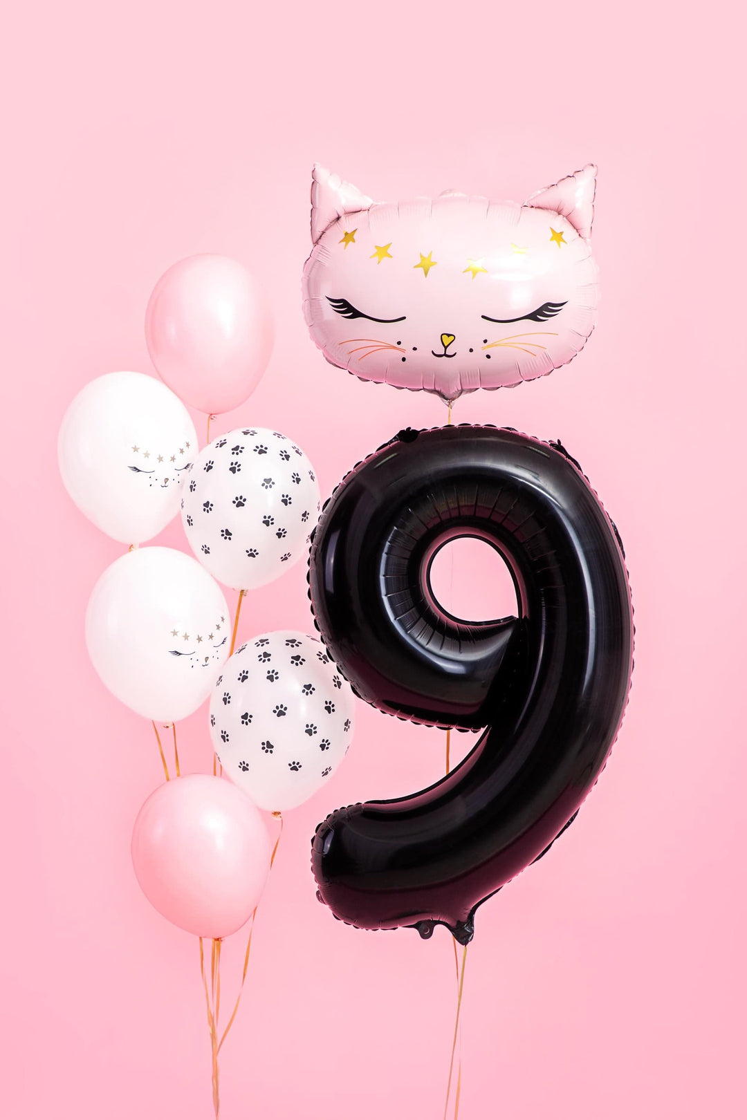 Black Number 9 Balloon 86cm / 34" - Large Matt Black Foil Mylar Digit - 90th Birthday Balloon - 9th - Anniversary Party Supplies - Jolie Fete UK