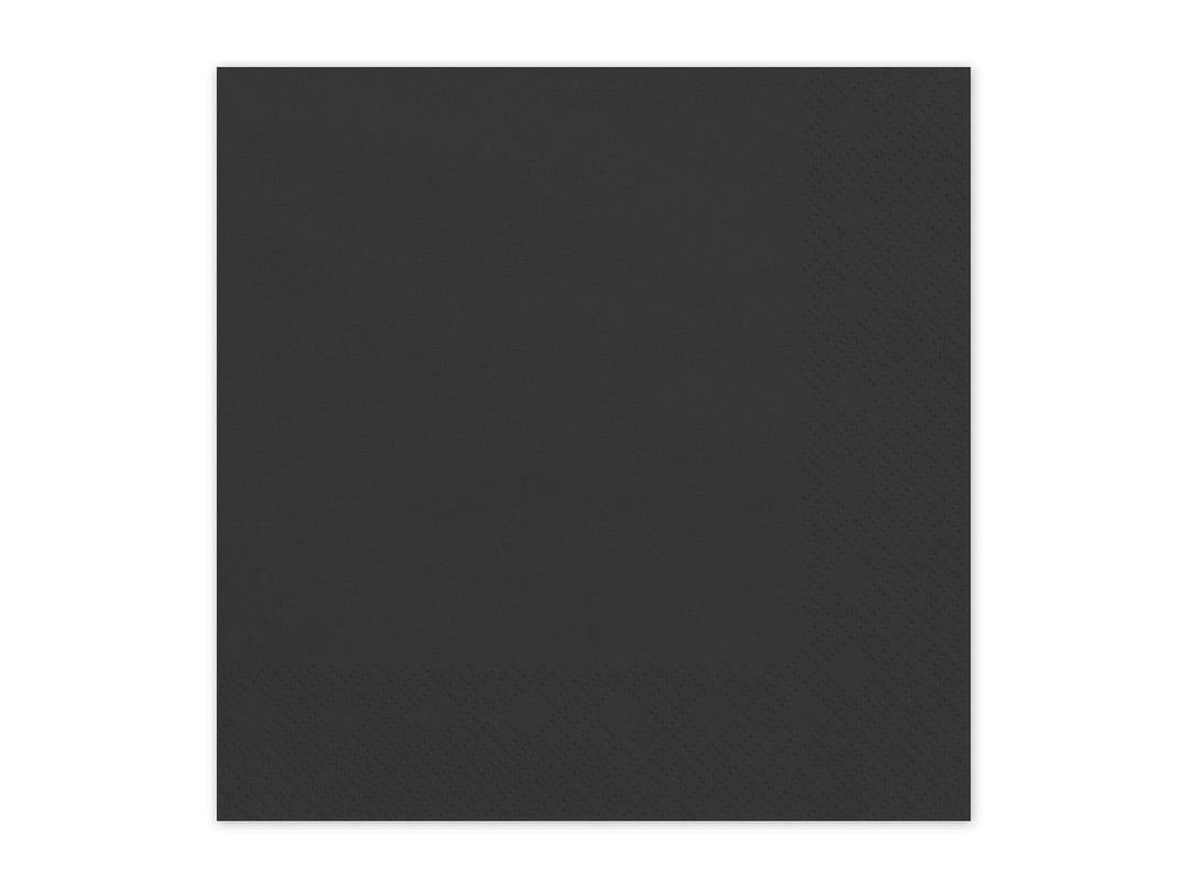 Black Paper Napkins - Black Embossed Dinner Napkins - Kids Pirate Birthday Party Tableware - Halloween Treats - Pack of 20 - Jolie Fete UK