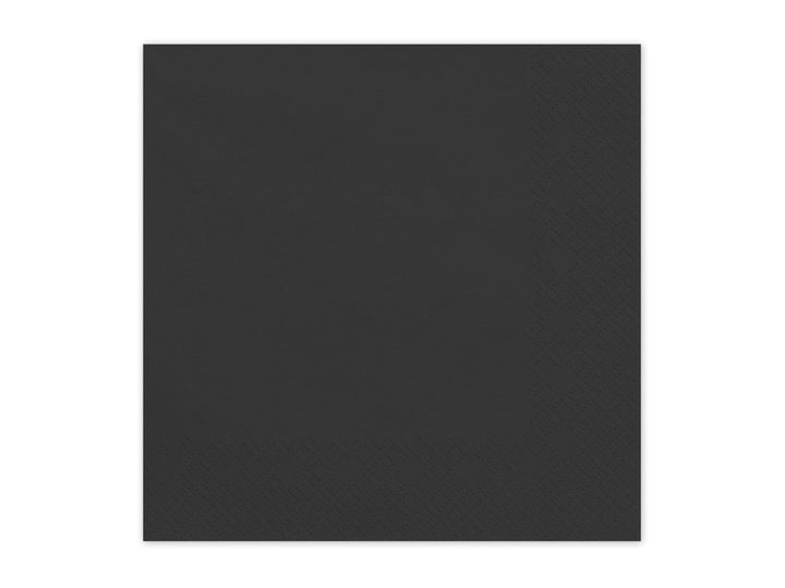 Black Paper Napkins - Black Embossed Dinner Napkins - Kids Pirate Birthday Party Tableware - Halloween Treats - Pack of 20 - Jolie Fete UK