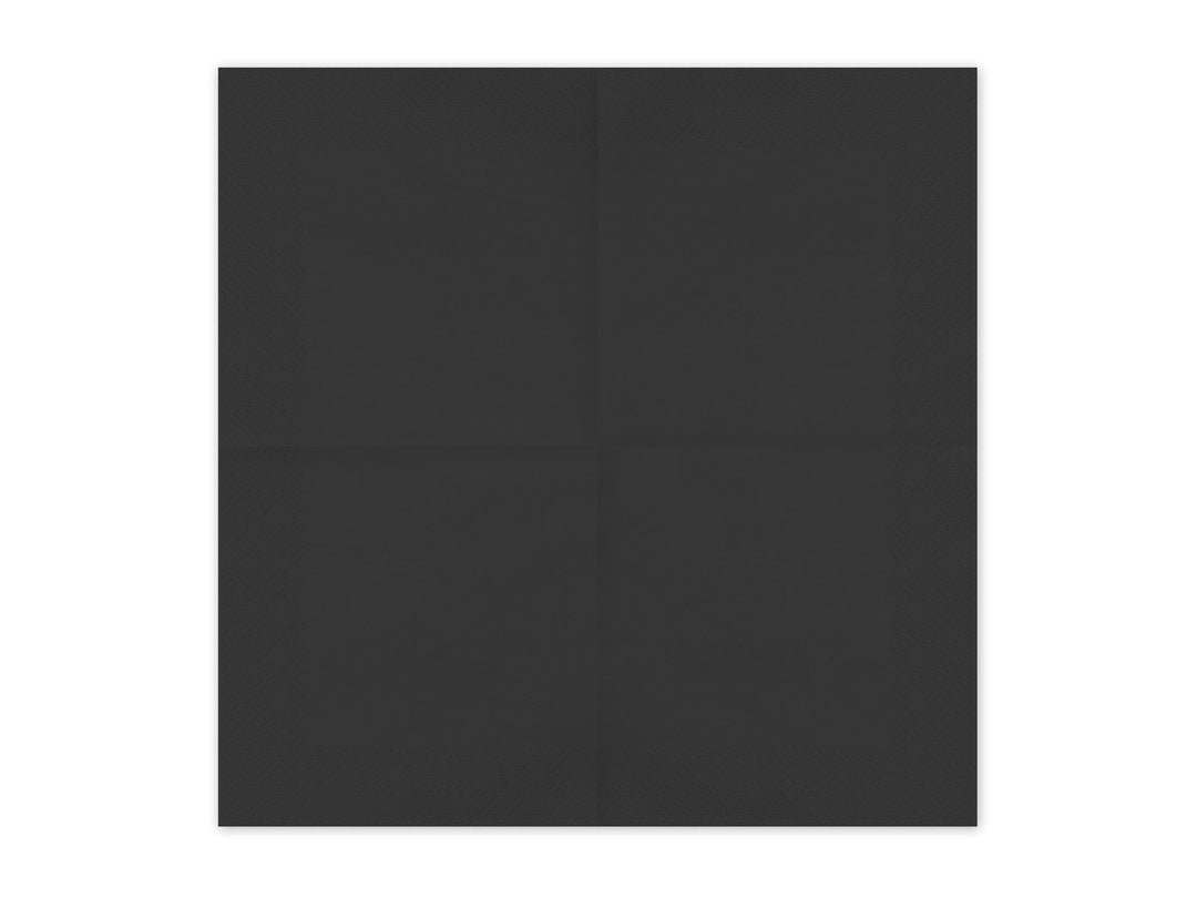 Black Paper Napkins - Black Embossed Dinner Napkins - Kids Pirate Birthday Party Tableware - Halloween Treats - Pack of 20 - Jolie Fete UK