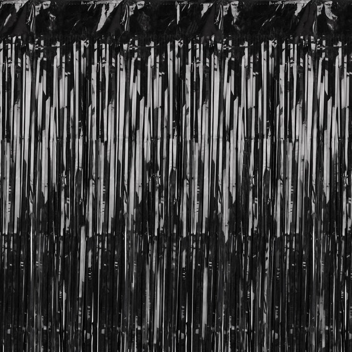 Black Party Curtain - Black Party Backdrop - Kids Birthday Party - Black Party Decorations - Metallic Fringe Curtain-Photo Booth Backdrop - Jolie Fete UK