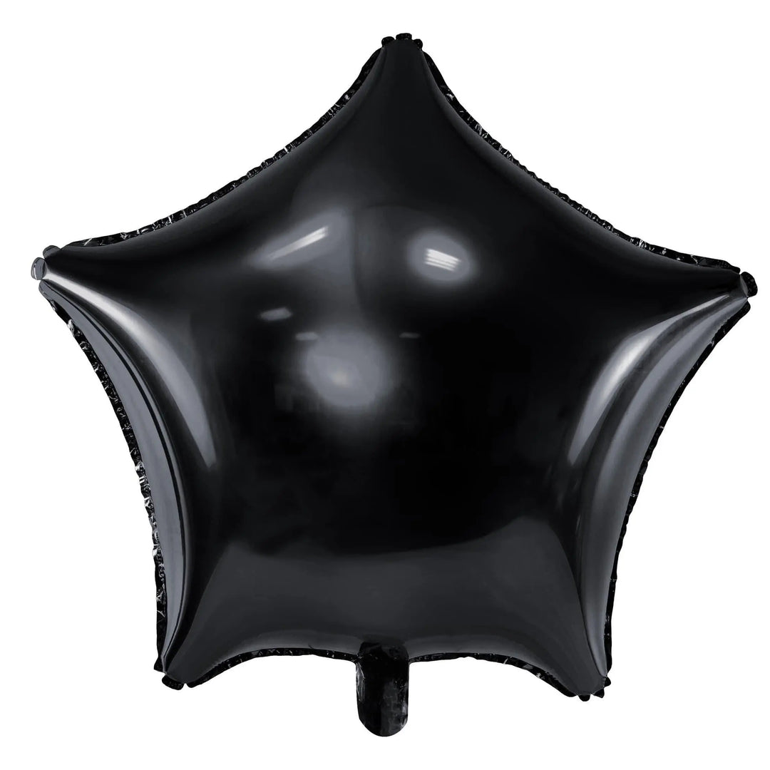 Black Star Foil Balloon 48cm - Black Mylar Star Balloon - Adult Birthday Decor - New Years Eve Balloons - Black & Gold Party - Jolie Fete UK