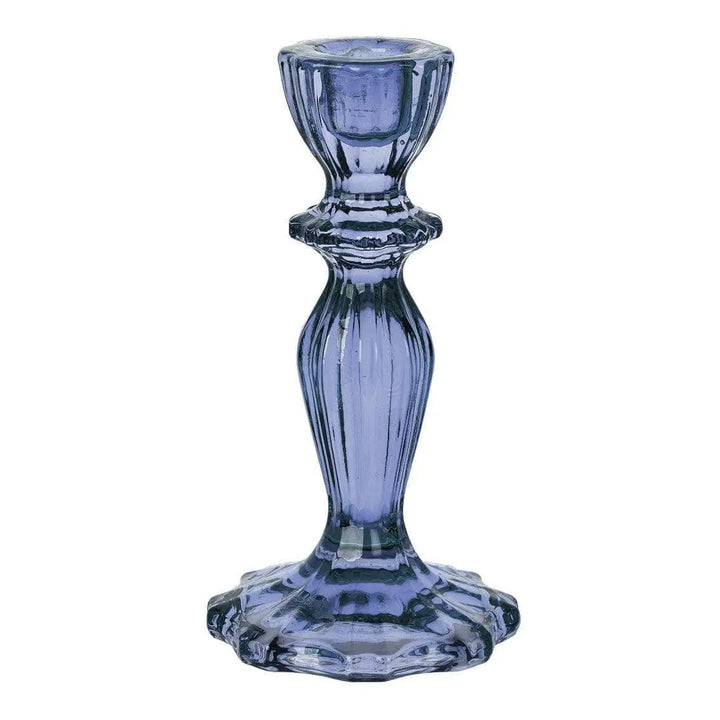 Blue Glass Candle Holder - Dinner Candlestick Holder - Party Table Decorations - Boho Style - Jolie Fete UK